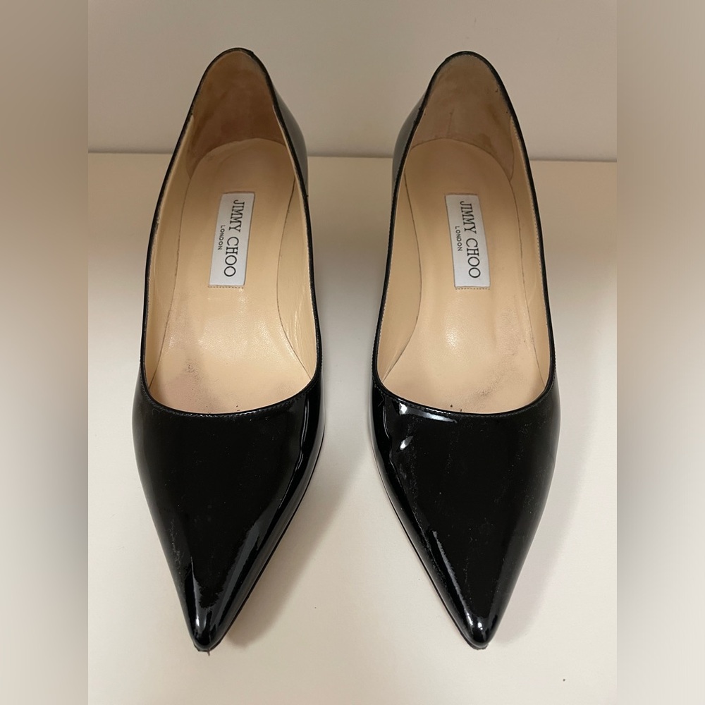 Jimmy Choo Black Lace-up Kitten Mules 37.5
